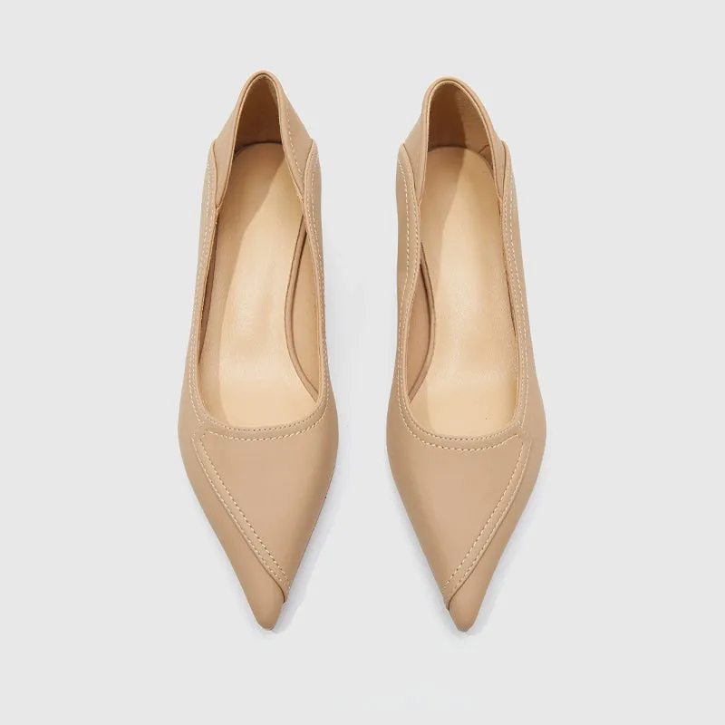 Pointed Pumps Chunky High Heels