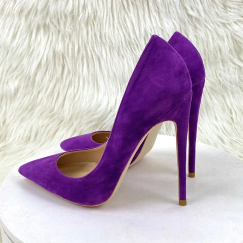 Pre Order:  Purple Suede Pointed Stilettos