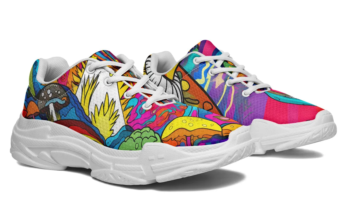 Psychedelic Mushies Chunky Sneakers