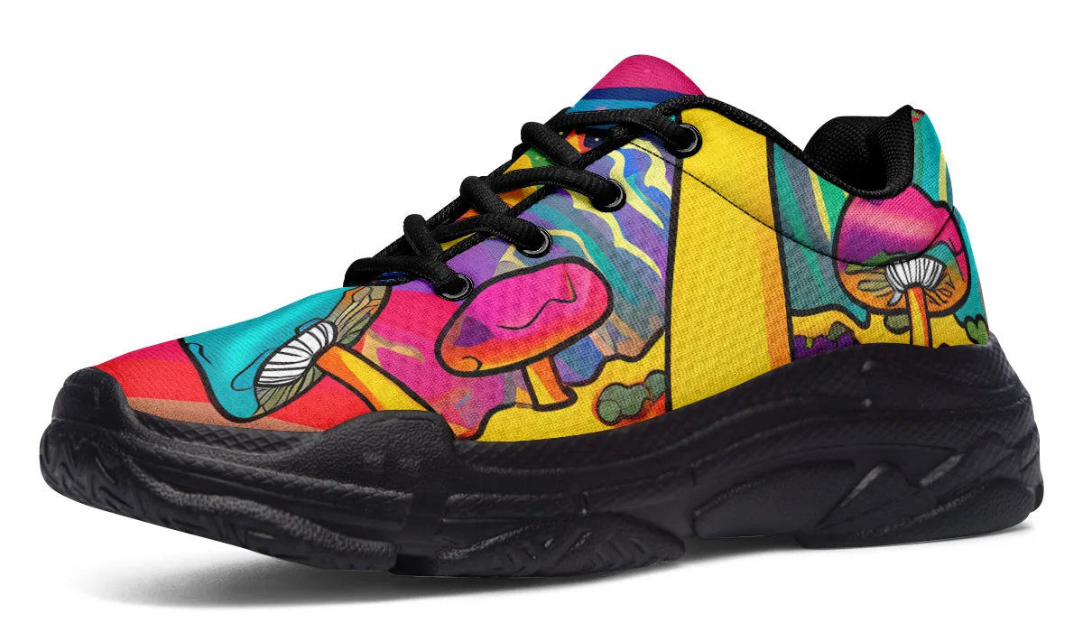 Psychedelic Mushies Chunky Sneakers