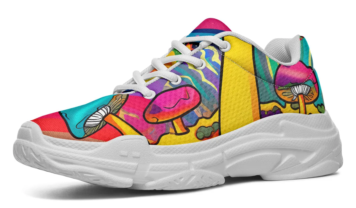 Psychedelic Mushies Chunky Sneakers