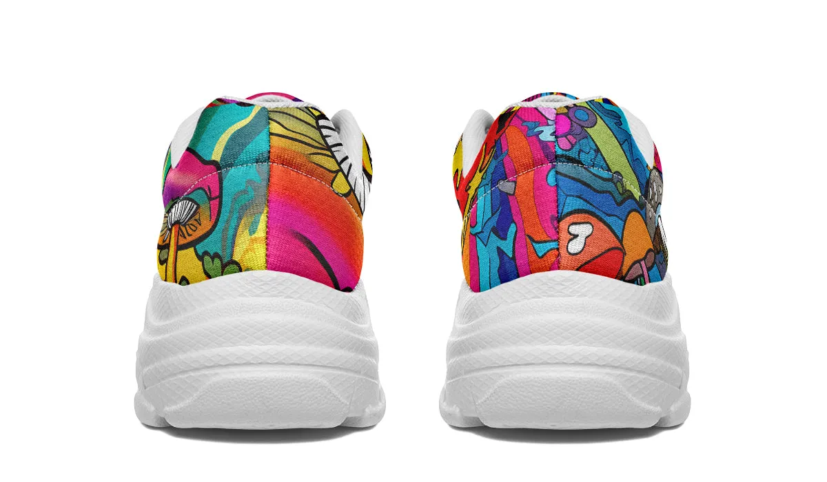 Psychedelic Mushies Chunky Sneakers