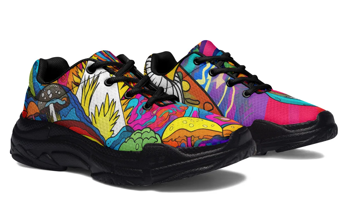 Psychedelic Mushies Chunky Sneakers