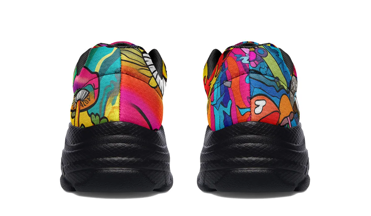 Psychedelic Mushies Chunky Sneakers