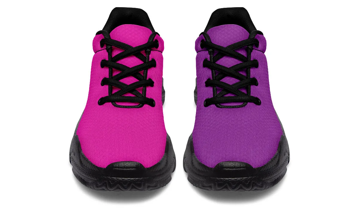 Purple And Pink Mismatch Chunky Sneakers