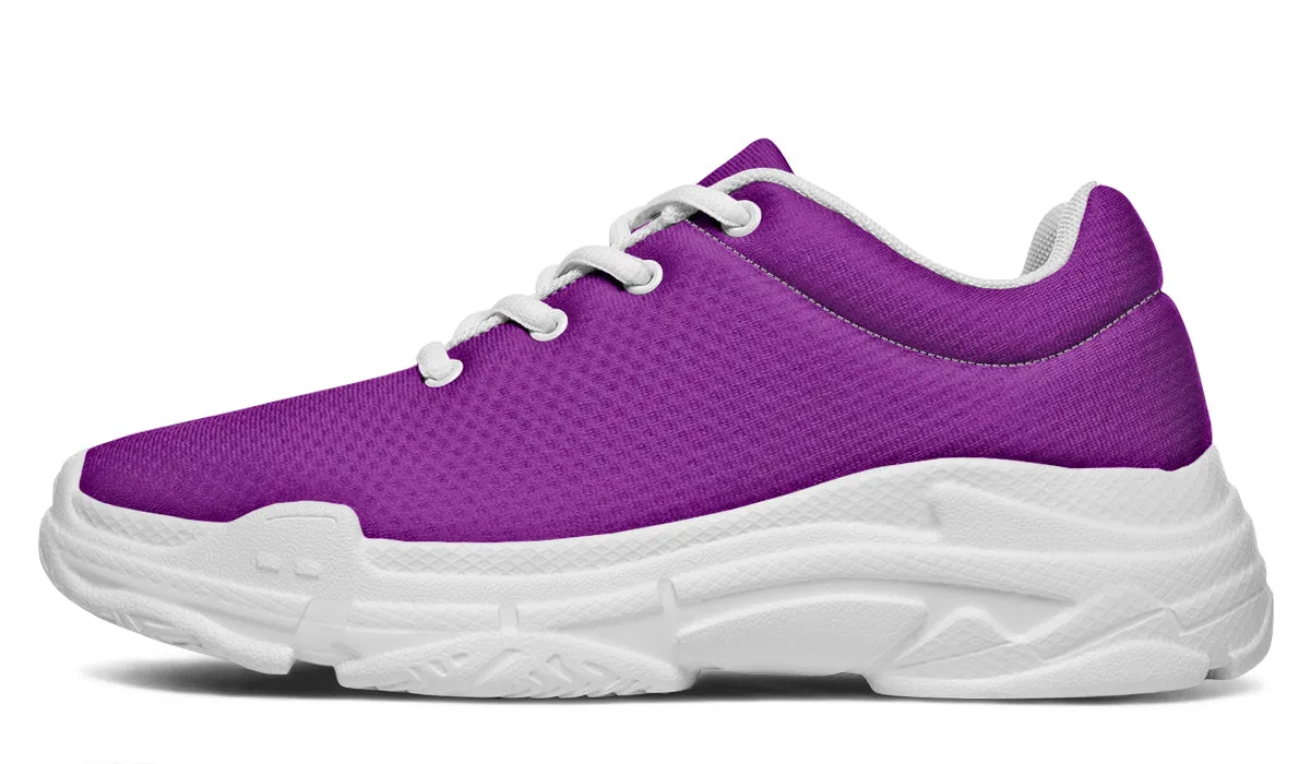 Purple And Pink Mismatch Chunky Sneakers