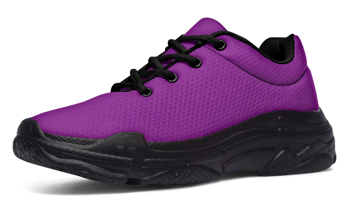 Purple And Pink Mismatch Chunky Sneakers