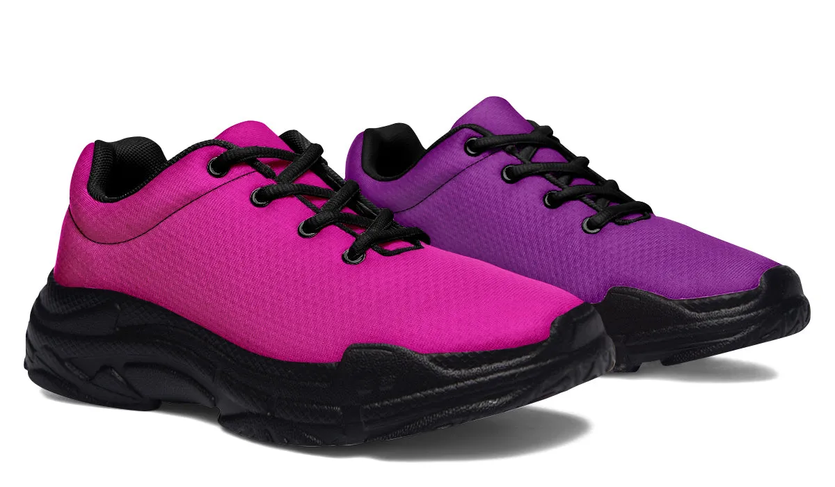 Purple And Pink Mismatch Chunky Sneakers