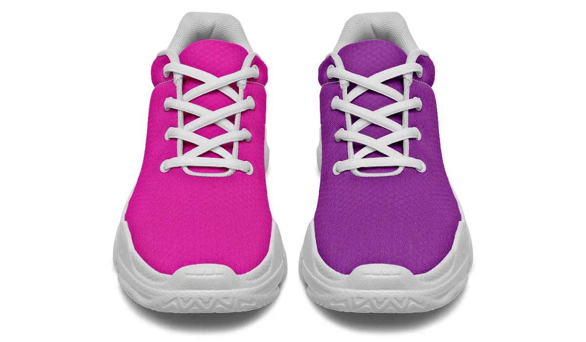 Purple And Pink Mismatch Chunky Sneakers