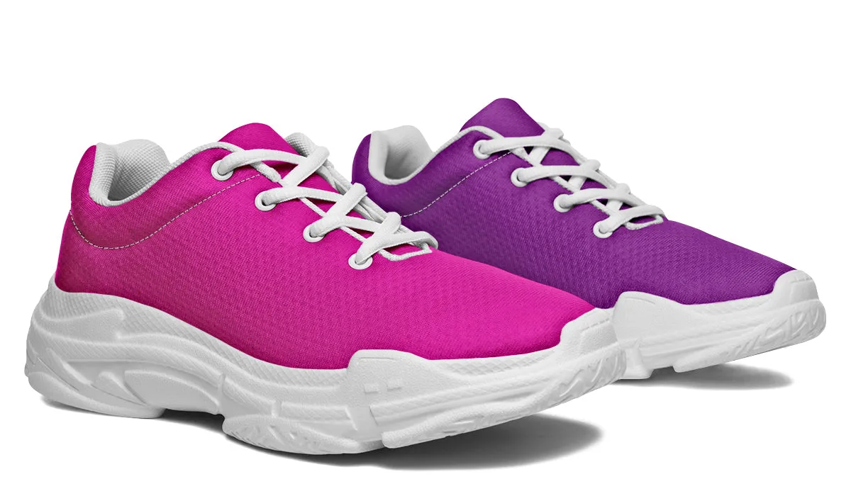 Purple And Pink Mismatch Chunky Sneakers