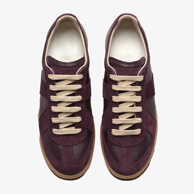 Purple Leather and Suede Sneakers