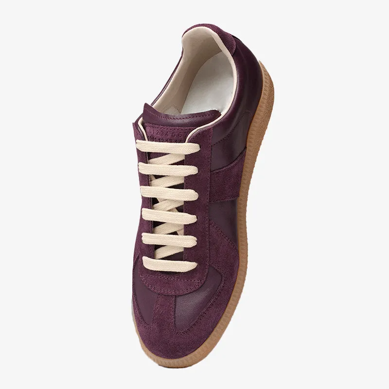 Purple Leather and Suede Sneakers