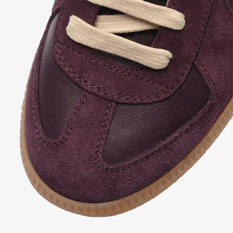 Purple Leather and Suede Sneakers