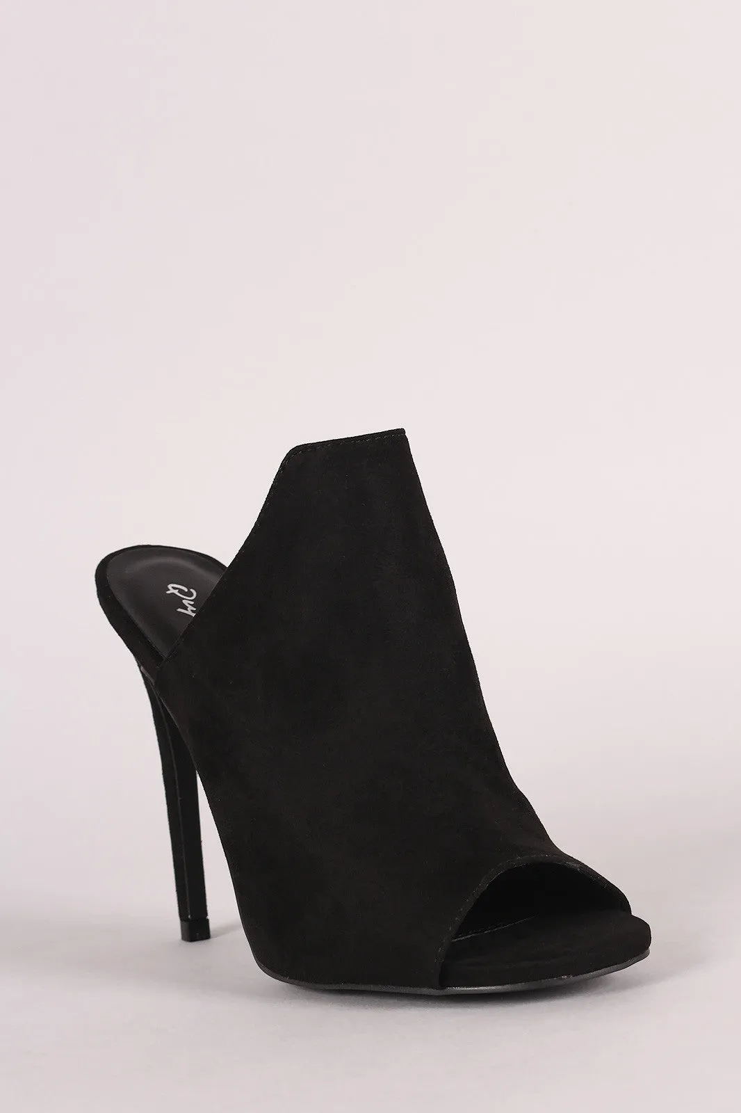 Qupid Suede Stiletto Mule Heel