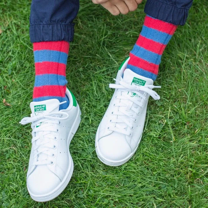 Red Rugby Chunky Rib Socks