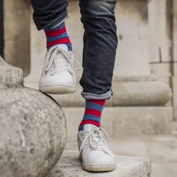 Red Rugby Chunky Rib Socks