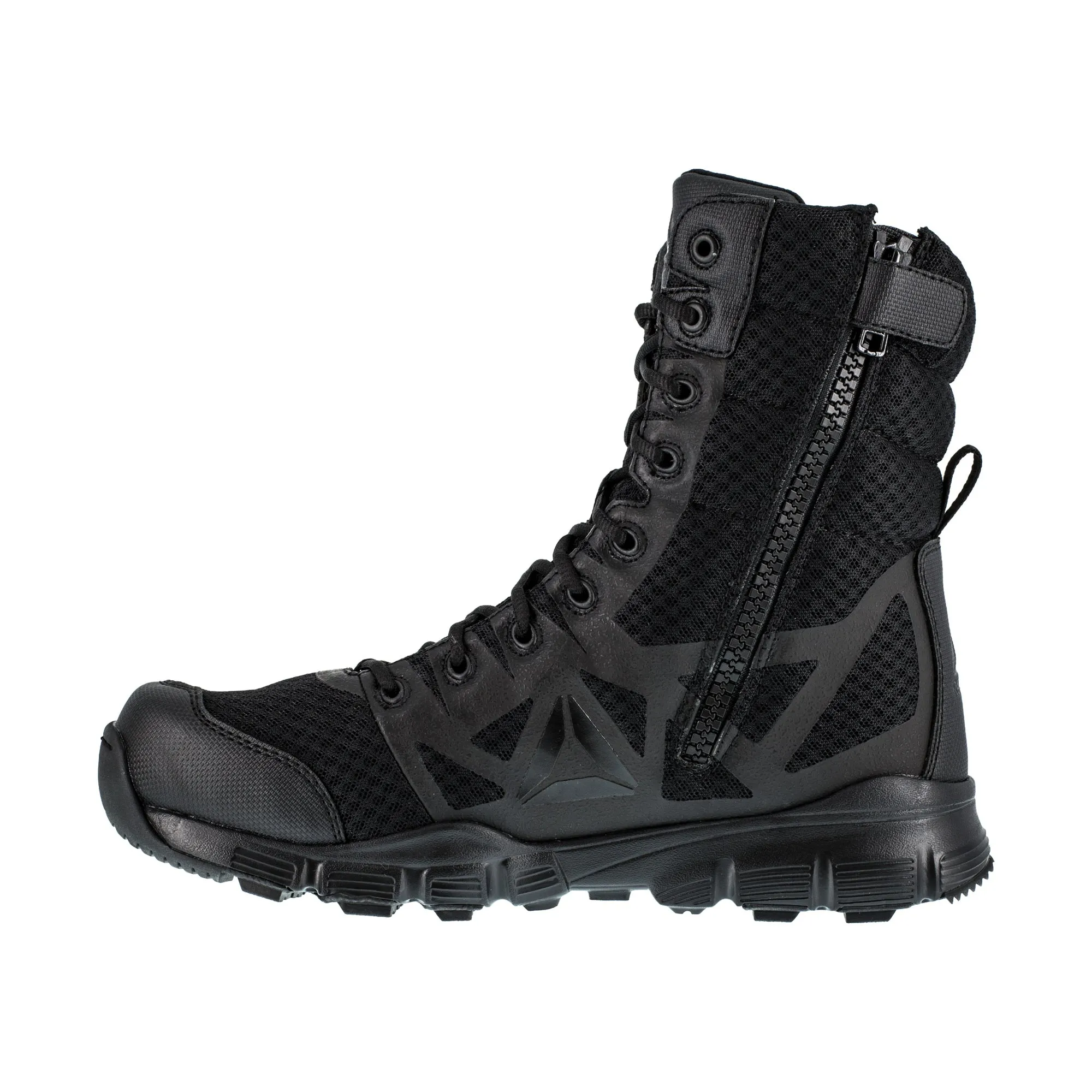 Reebok Mens Black Mesh Work Boots Dauntless Zip Hiker 8in