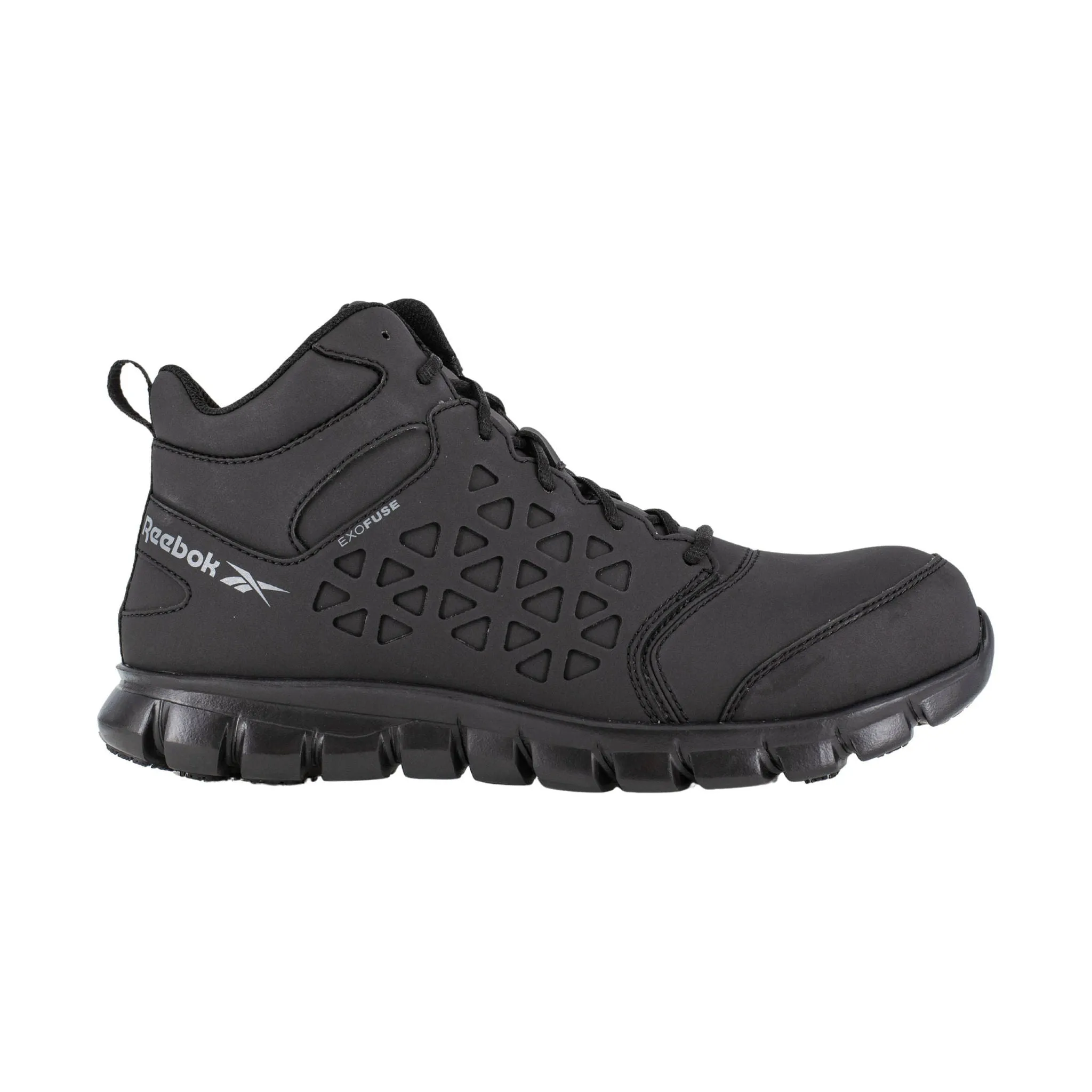 Reebok Work Men's Sublite Cushion Athletic Mid Cut Composite Toe Work Shoes - Black