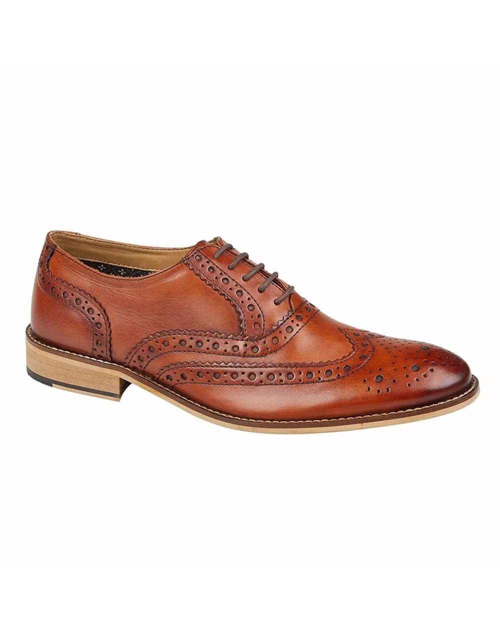 Roamers Mens 5 Eyelet Oxford Brogue Shoes