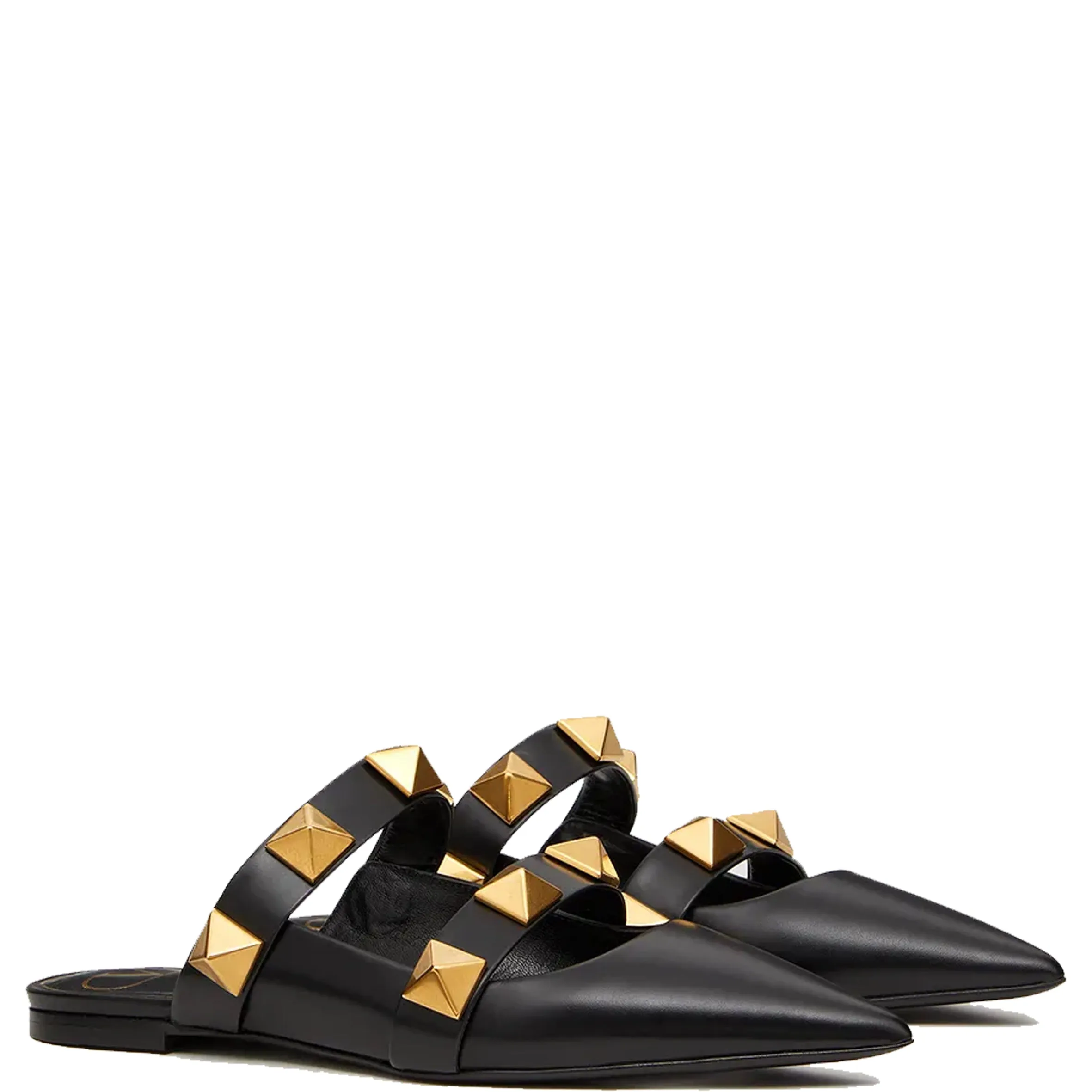 Roman Stud Point Mule, Black