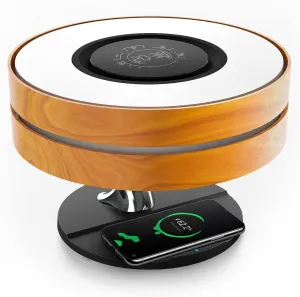 Round Intelligent Music Bluetooth Speaker Bed Lamp WiFi Circle Tree Of Led Light Wireless Charging For Living Room