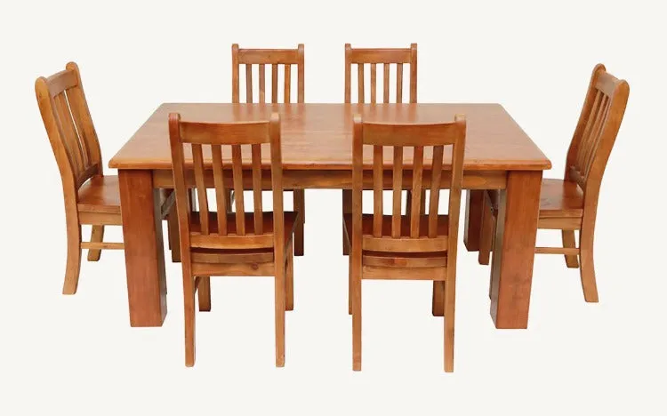 Rustic Style Dining Suite 7 Pcs 1500mm