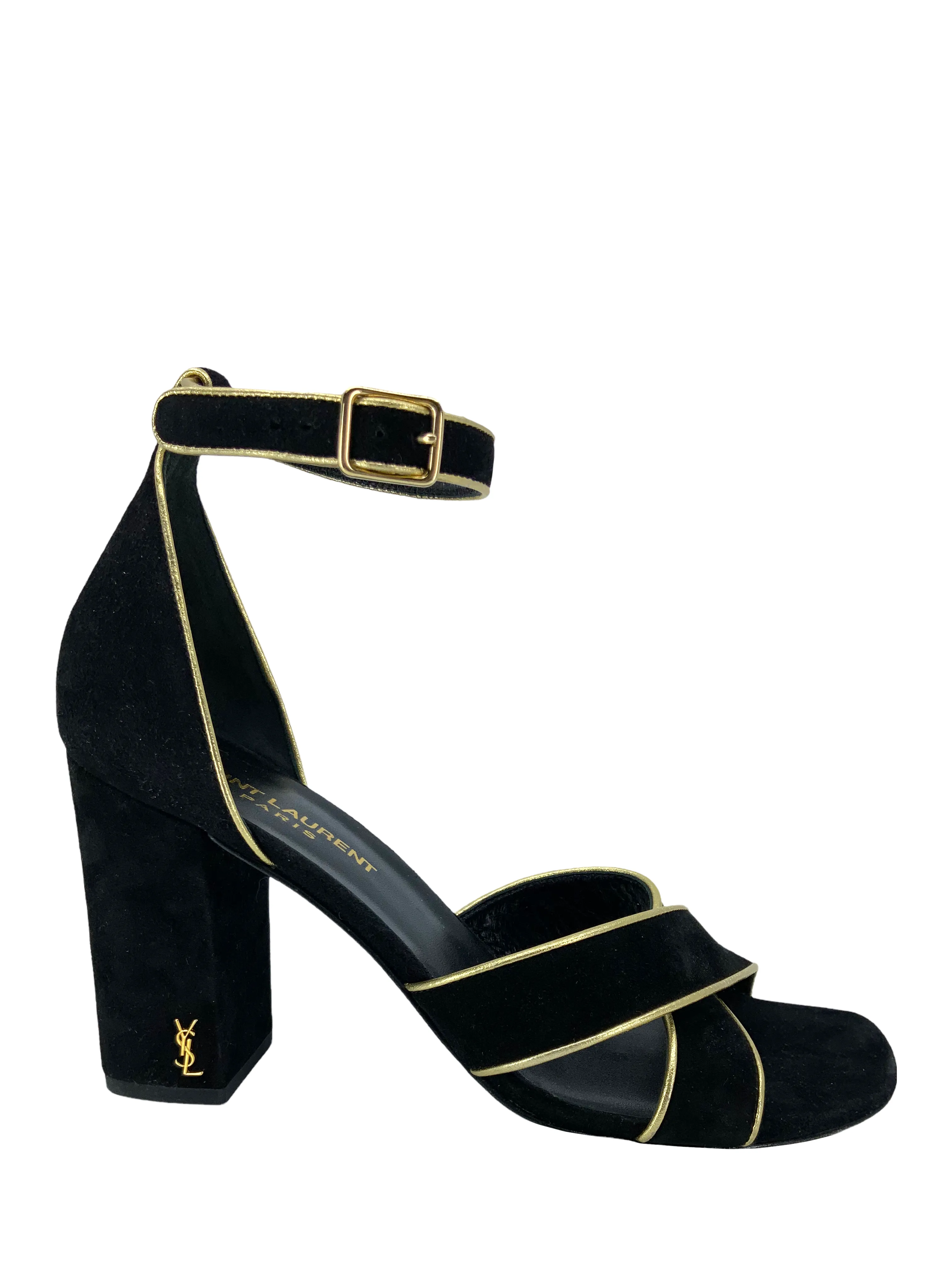 Saint Laurent Babies Suede Ankle Strap Sandals Size 8