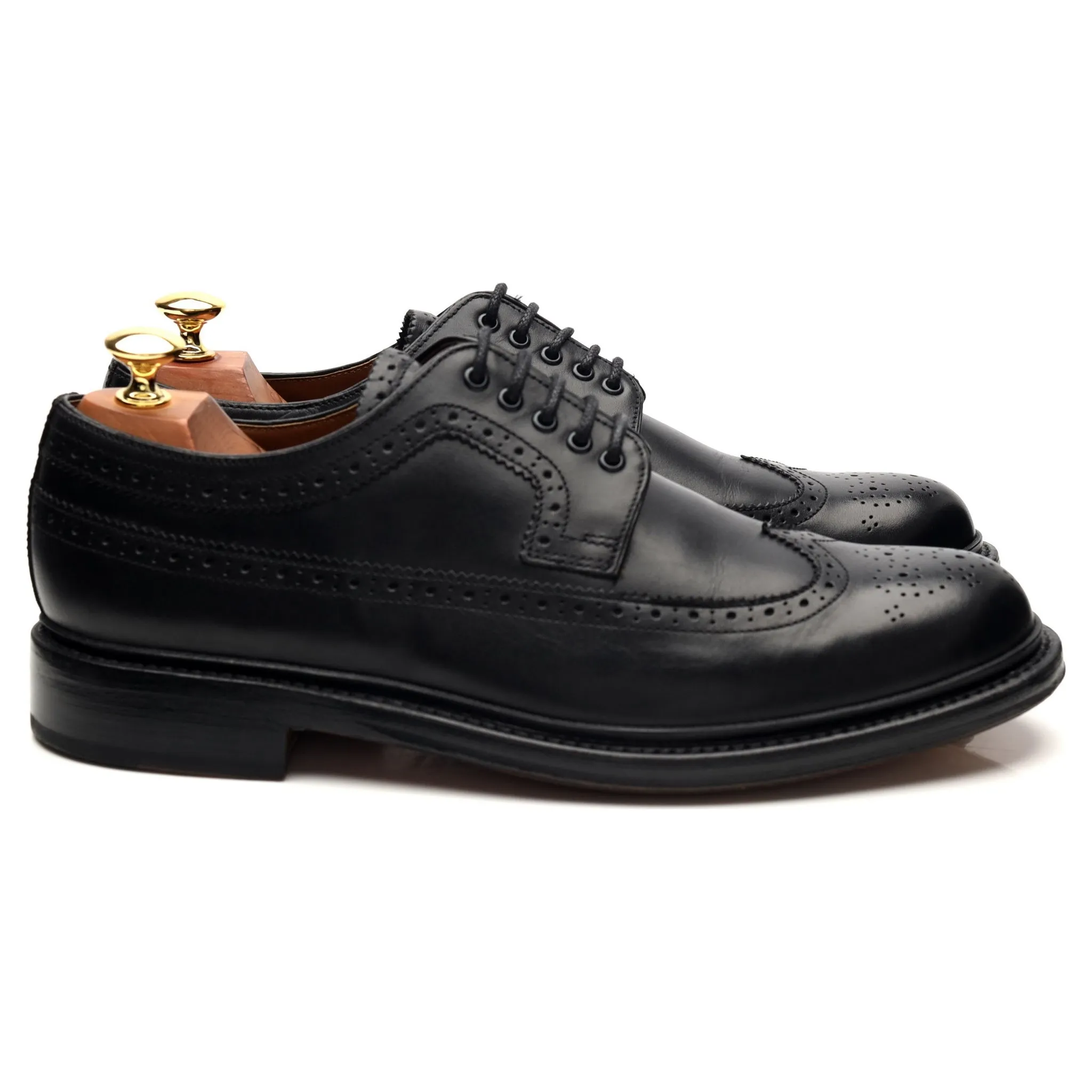 'Sid' Black Leather Derby Brogues UK 9 G