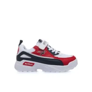 Sneakers bambino rosse e bianche chunky da palestra