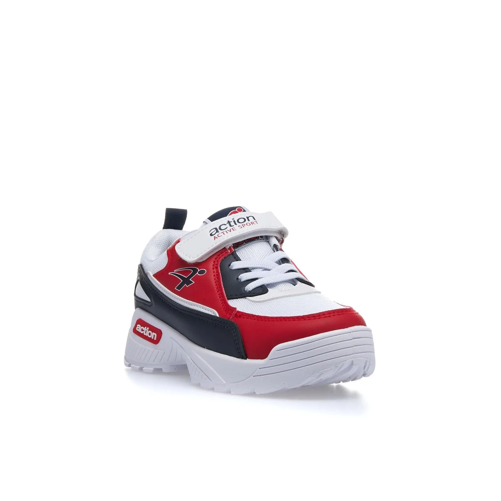 Sneakers bambino rosse e bianche chunky da palestra