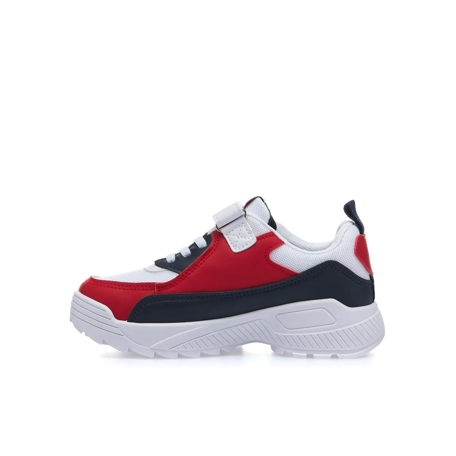 Sneakers bambino rosse e bianche chunky da palestra