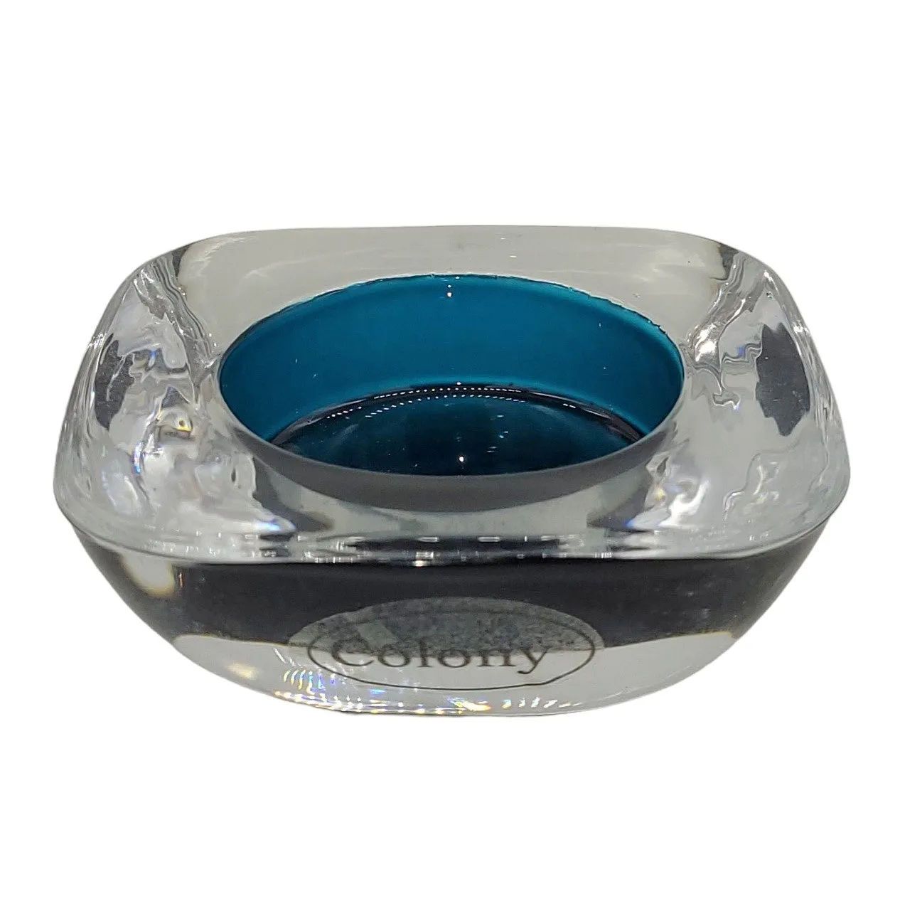 Square Two-Tone Glass Tealight Holder - Choice of Two Colours