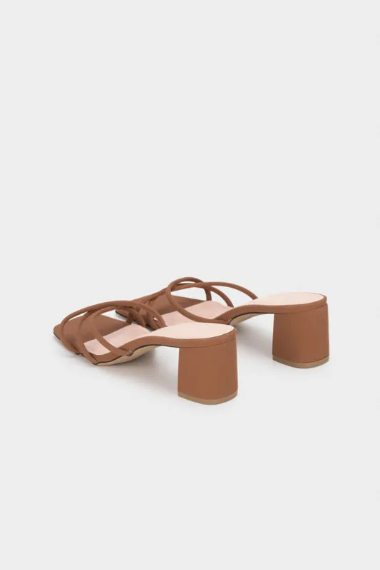 STRAPPY CHUNKY HEEL SLIDE