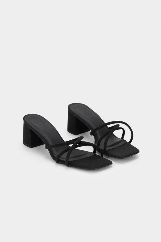 STRAPPY CHUNKY HEEL SLIDE