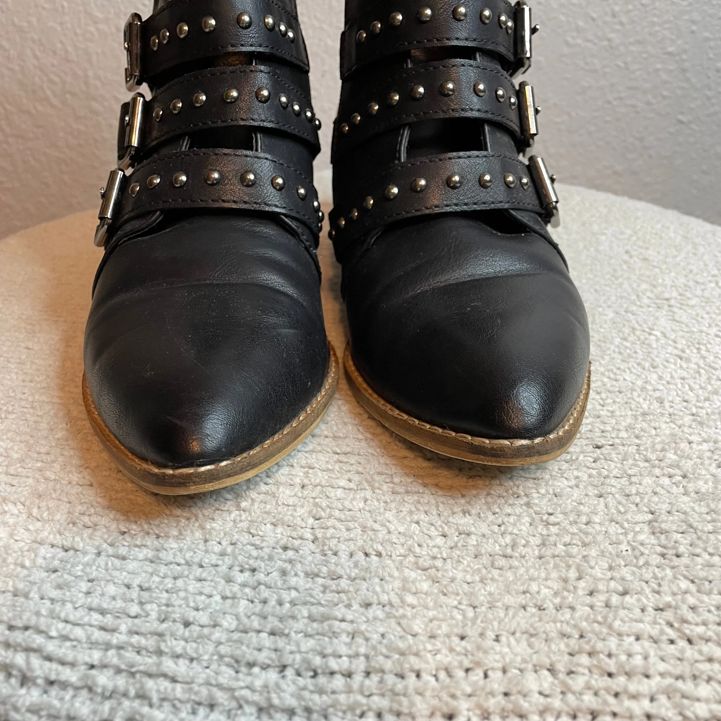 Studded Buckle Booties