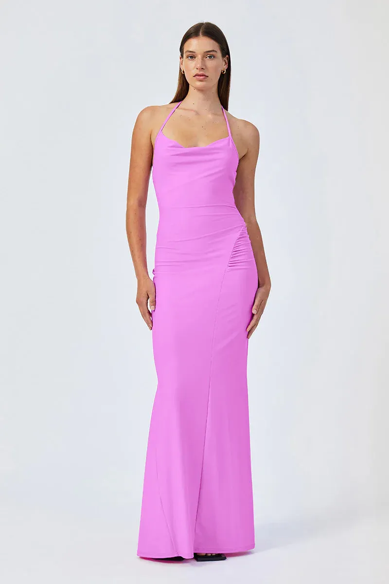 Suboo Ivy Deep Cowl Neck Maxi Dress - Fuchsia