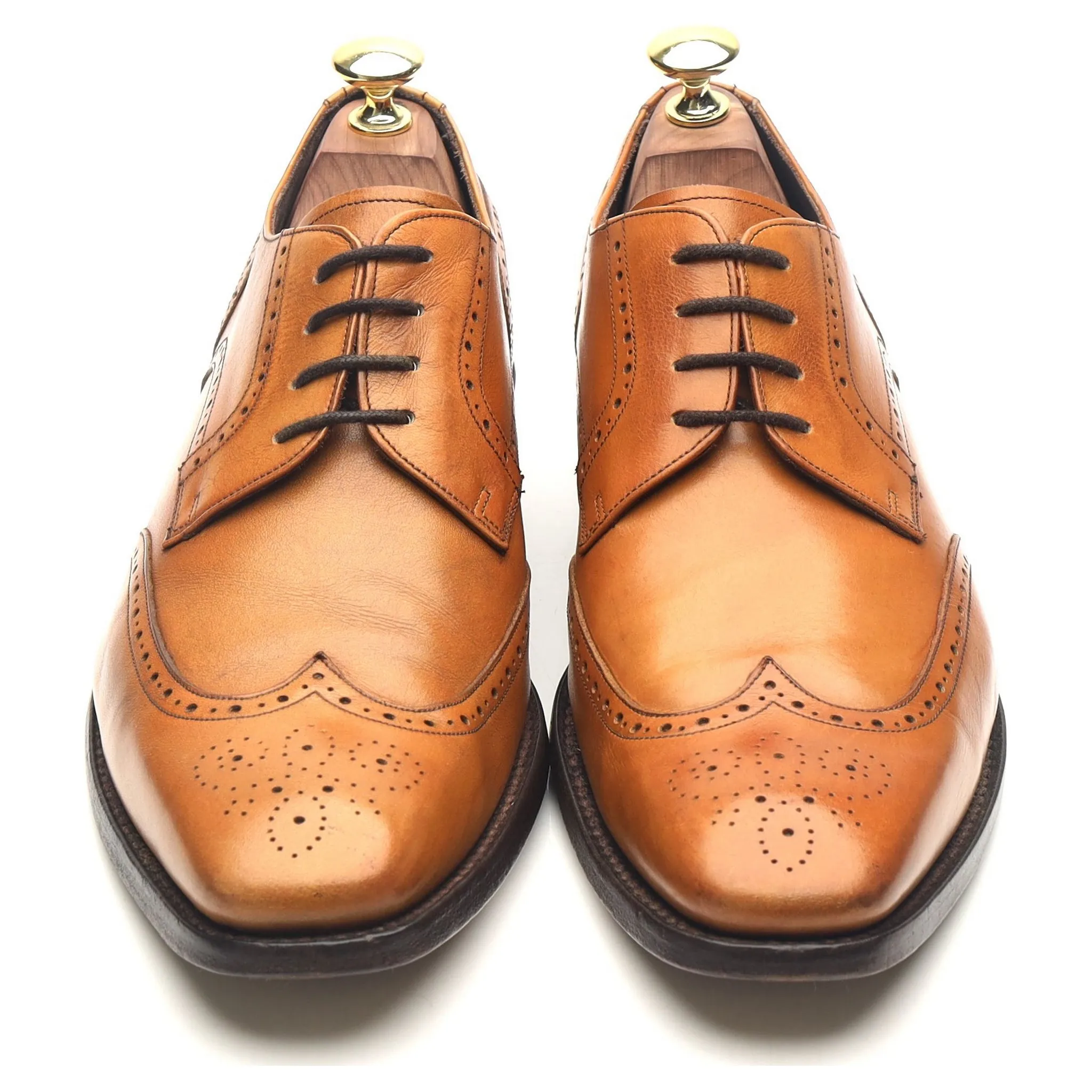 Tan Brown Leather Derby Brogues UK 7 G