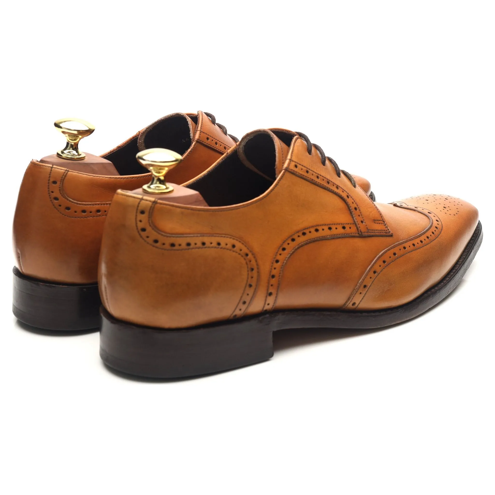 Tan Brown Leather Derby Brogues UK 7 G