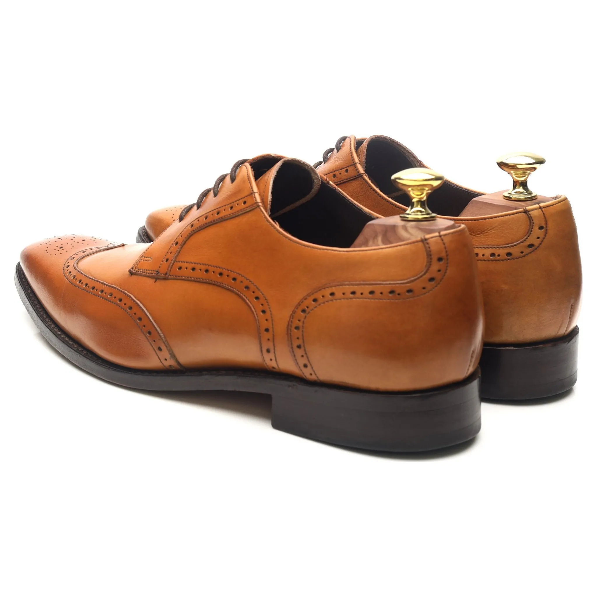 Tan Brown Leather Derby Brogues UK 7 G