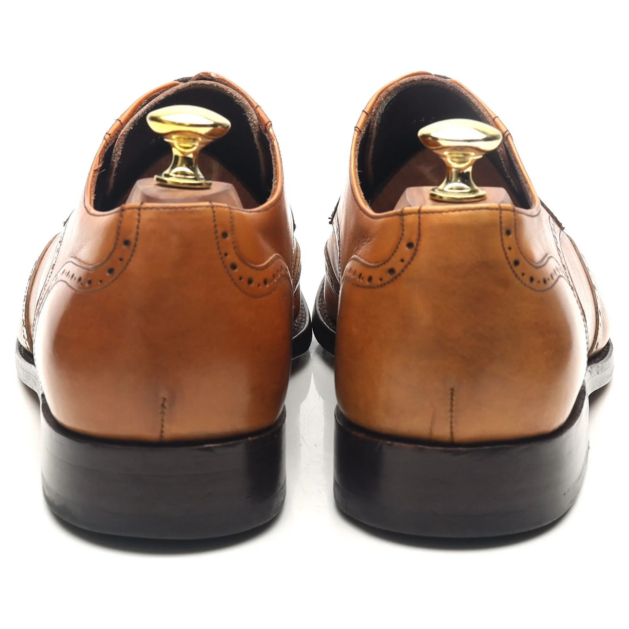 Tan Brown Leather Derby Brogues UK 7 G