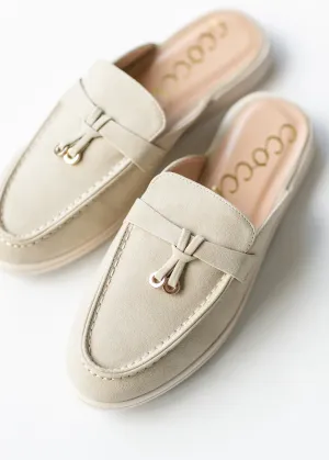 Taupe Faux Suede Loafer Mule - FINAL SALE