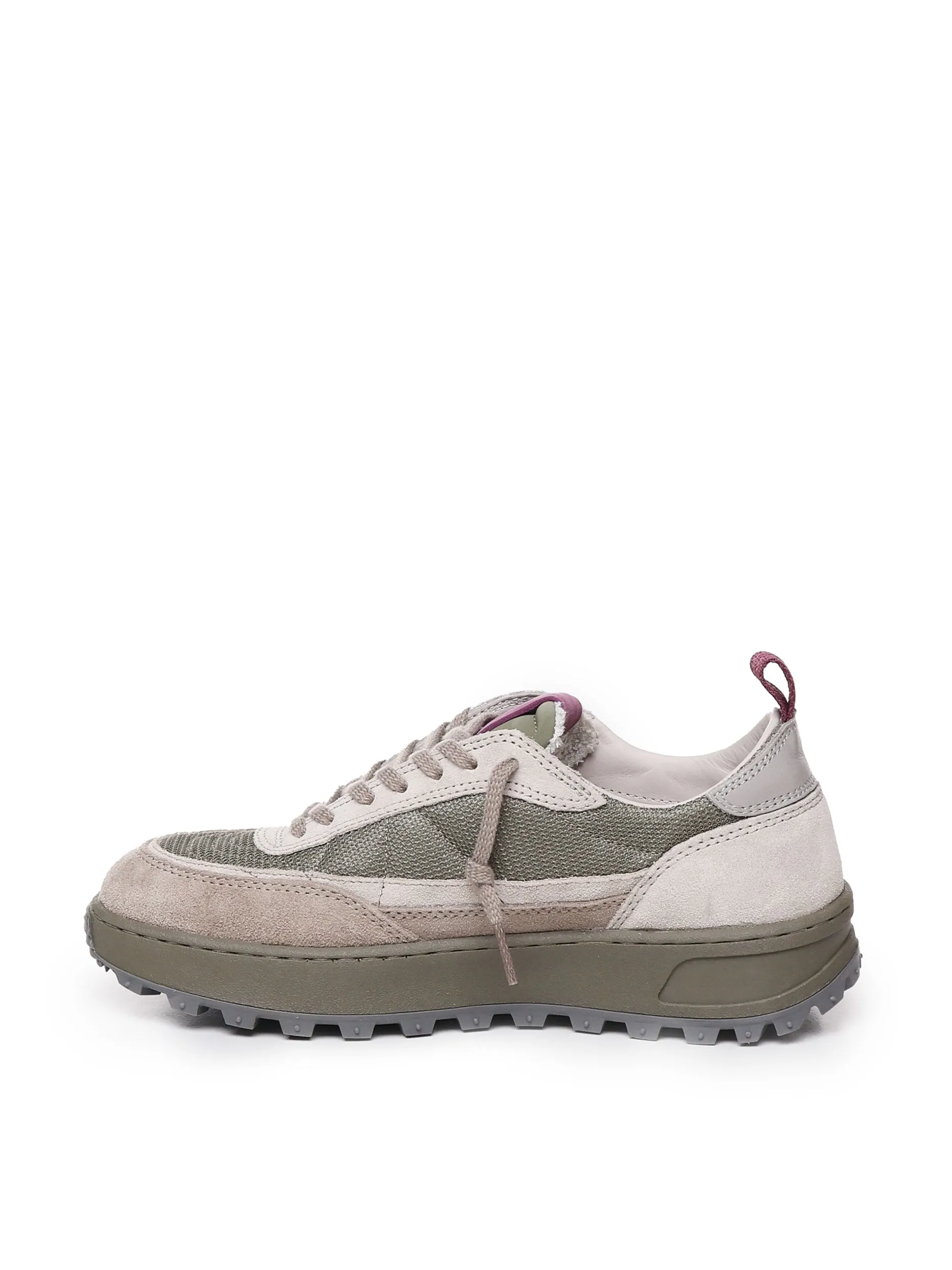 Taupe Purple Thick Sole Sneakers