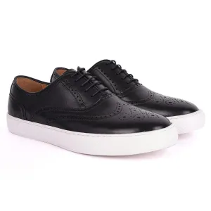 Taylors Tassel And Brogues Designed Men's Sneakers Shoe- Black