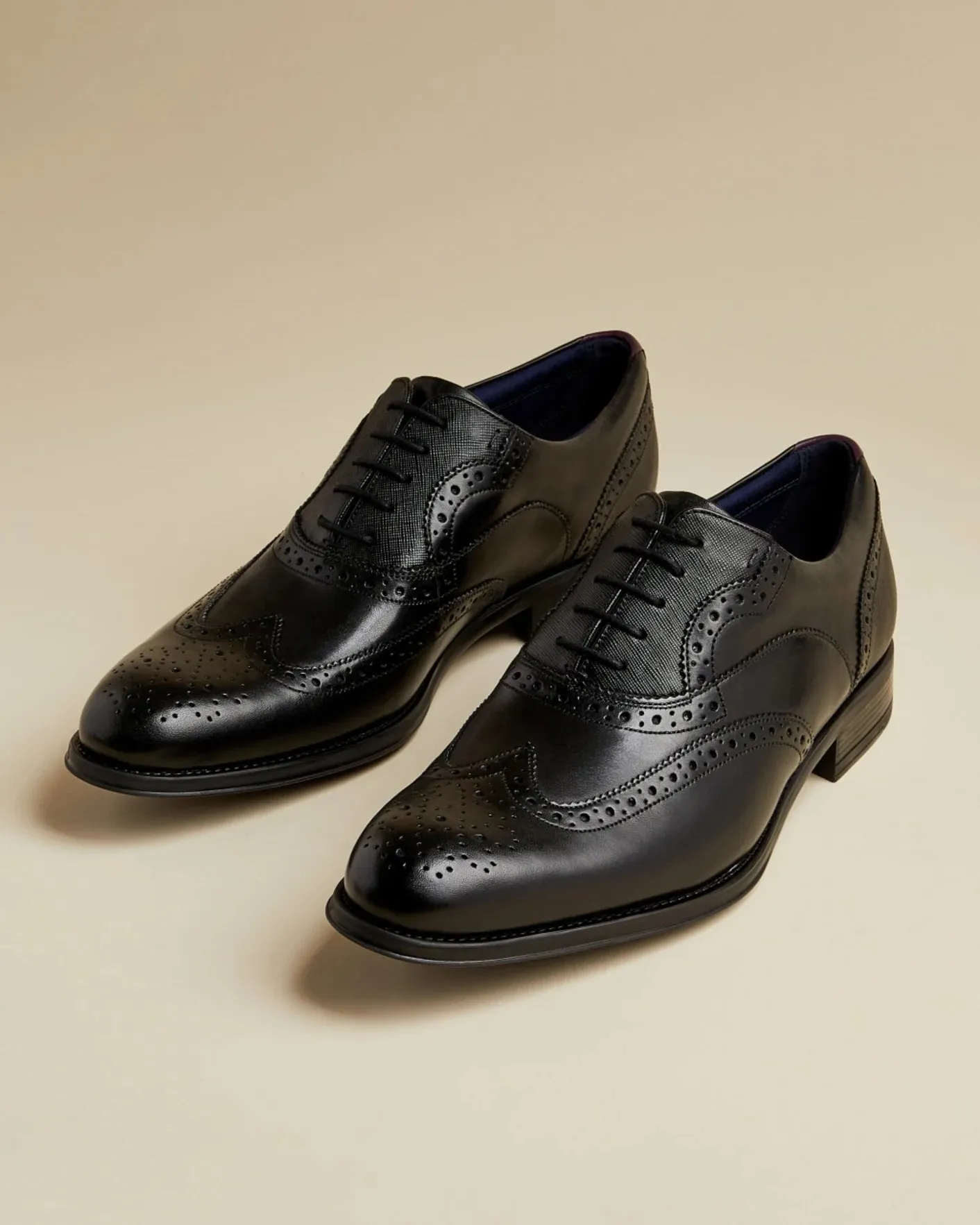 TED BAKER Mens Black Mittal Brogues