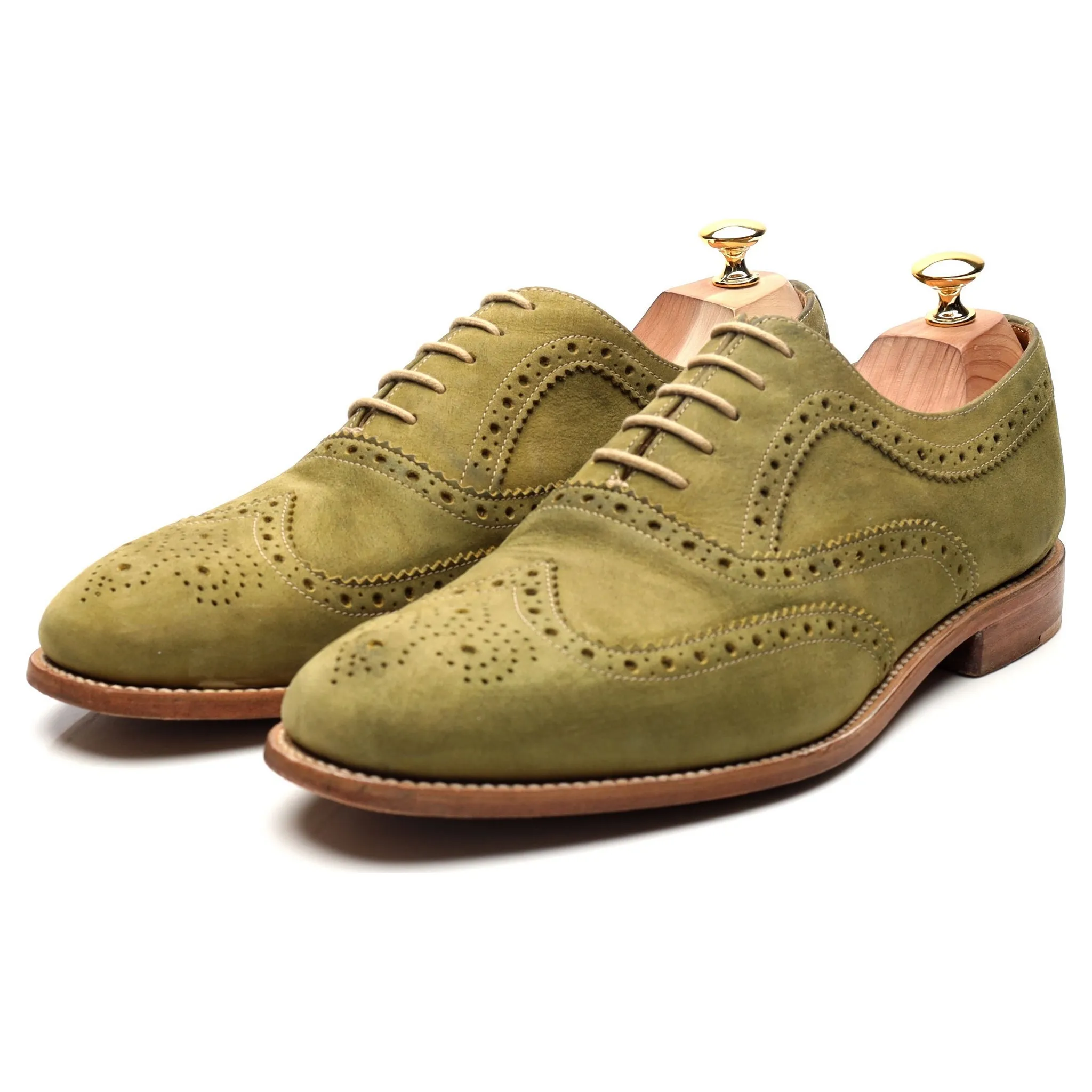 'Tye' Green Nubuck Suede Oxford Brogues UK 11