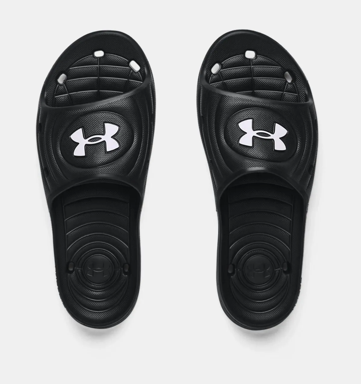 'Under Armour' Men's Locker IV Slide Sandal - Black / Black / White