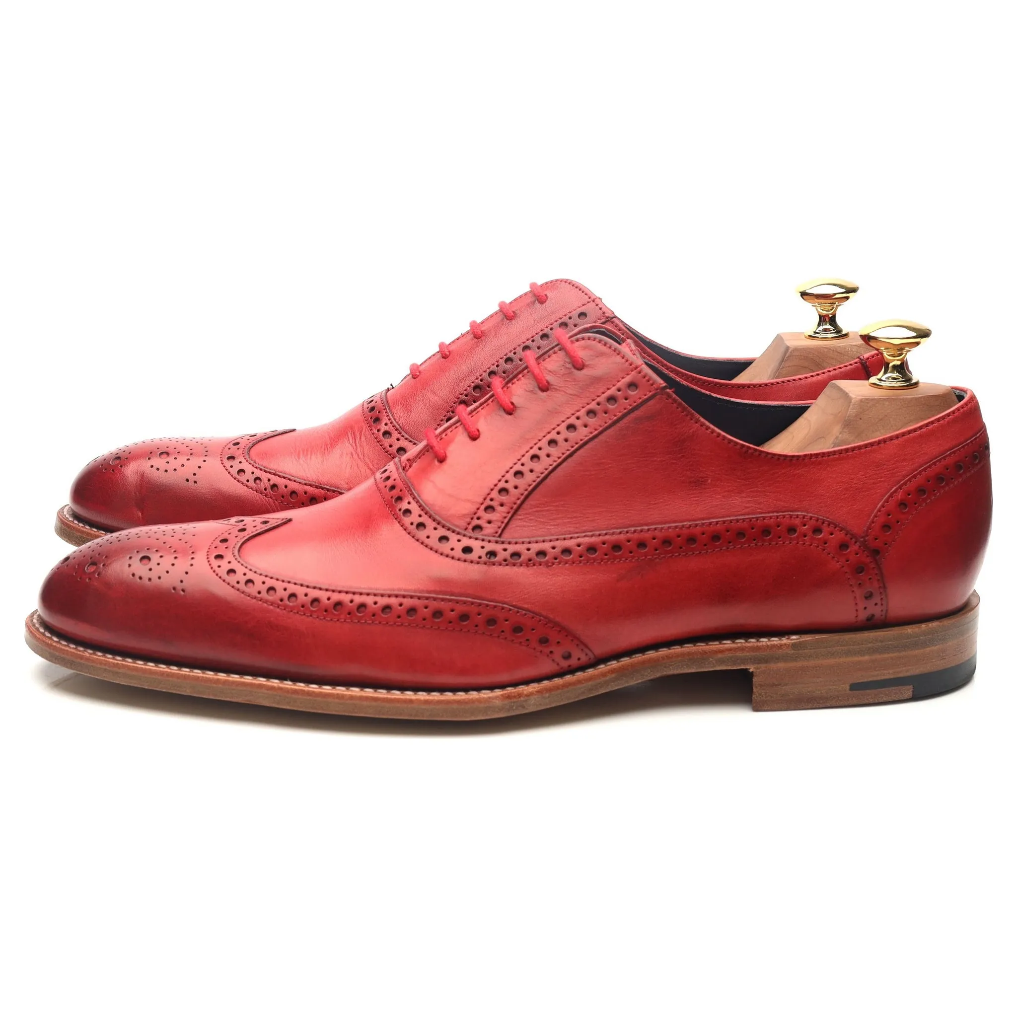 'Valiant' Red Leather Brogues UK 9 F