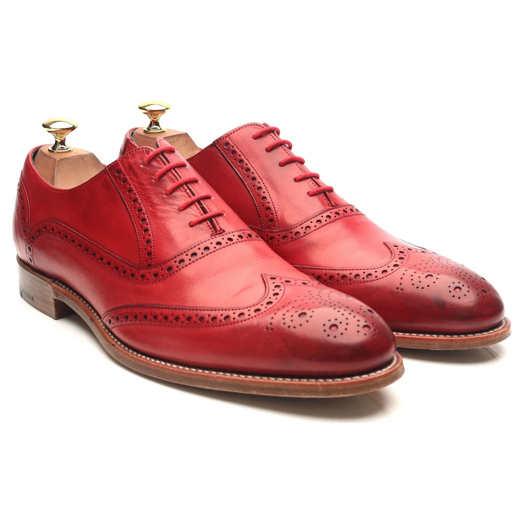 'Valiant' Red Leather Brogues UK 9 F