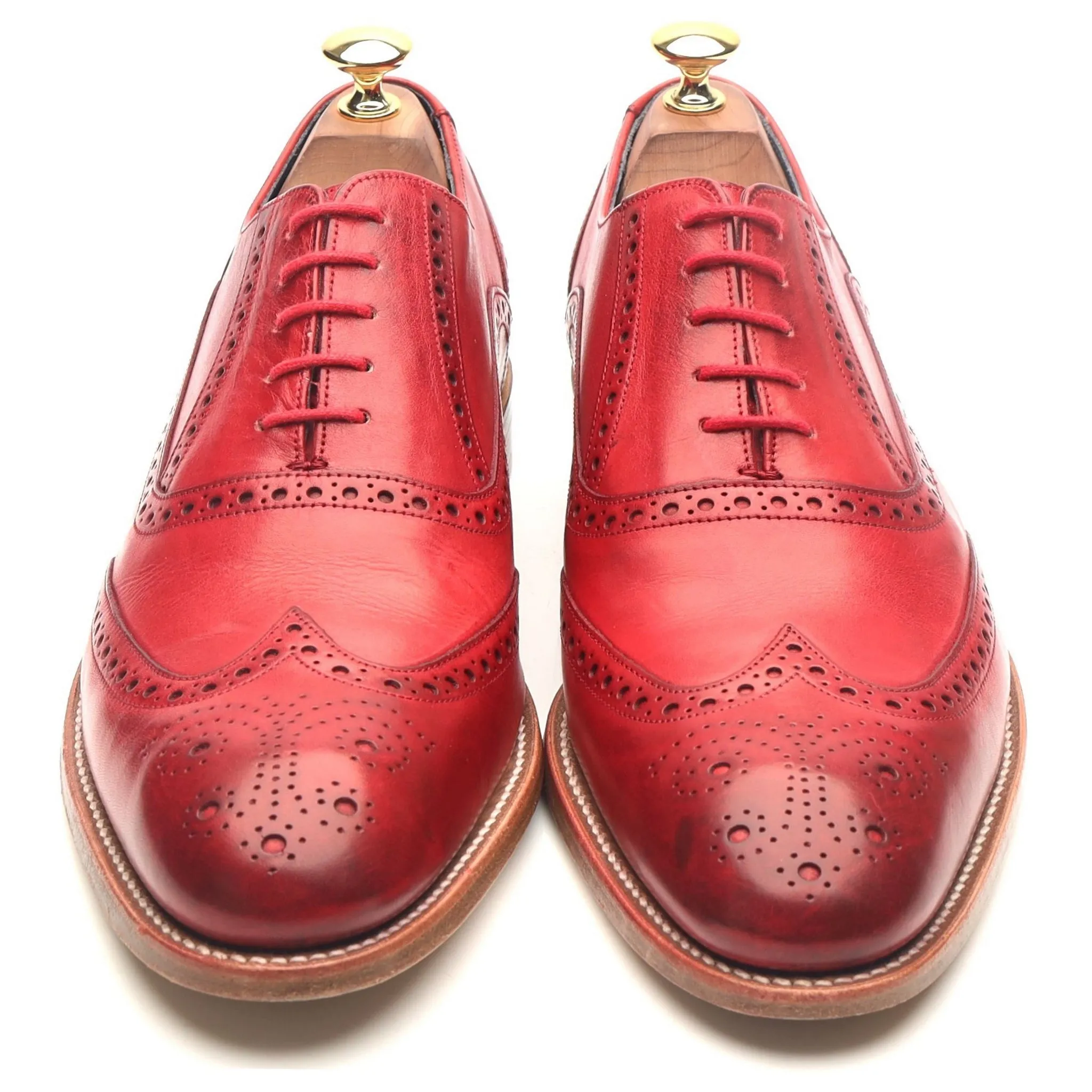 'Valiant' Red Leather Brogues UK 9 F