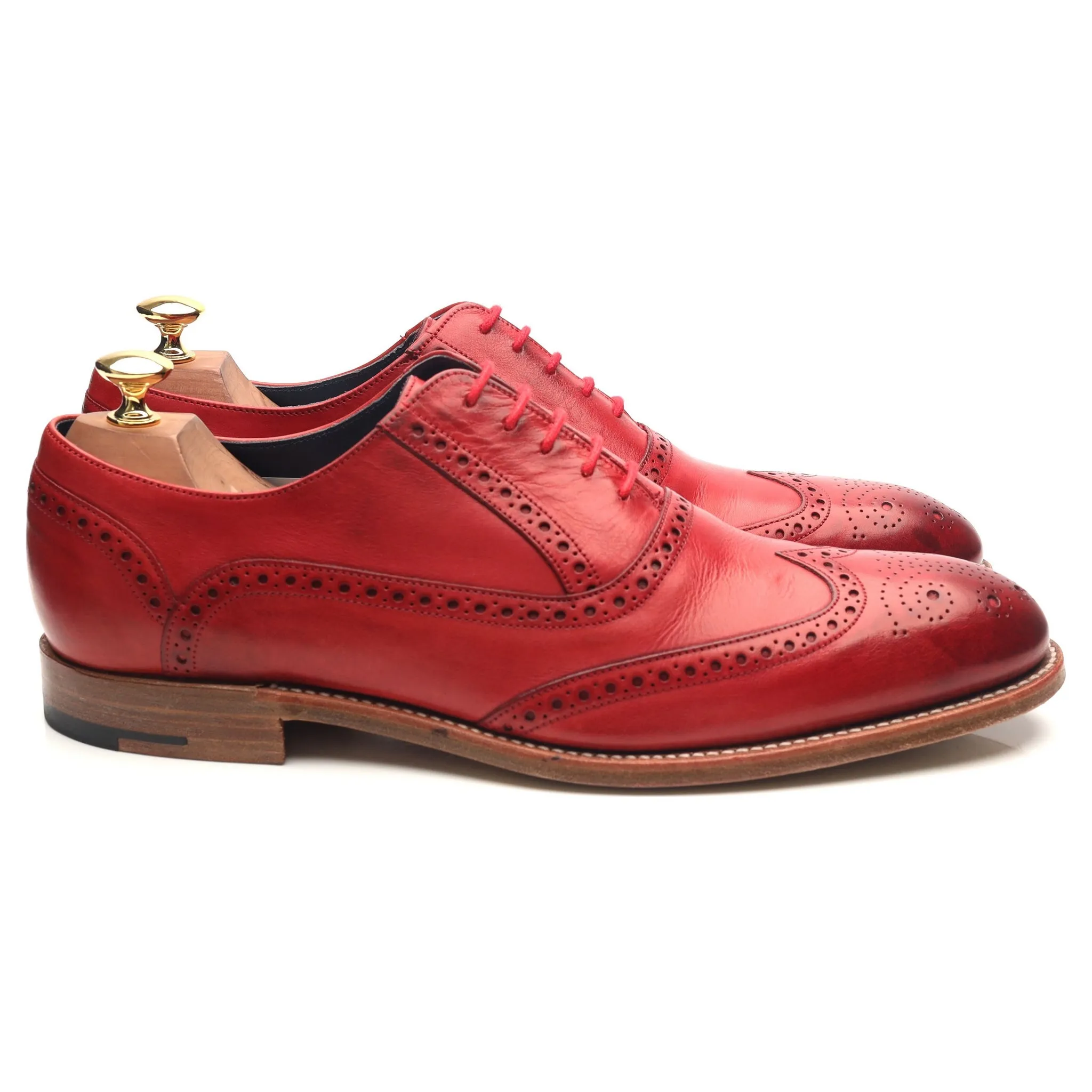 'Valiant' Red Leather Brogues UK 9 F